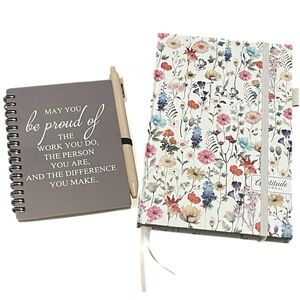 🪷 Floral Gratitude Journal & May You Be Proud with Pen Notebook Bundle
